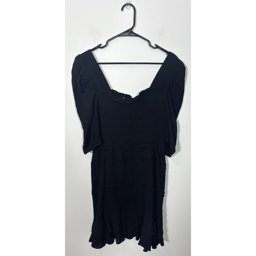 Versona Women's Large Black Dress Ruffles and Short Sleeved - Picture 1 of 4